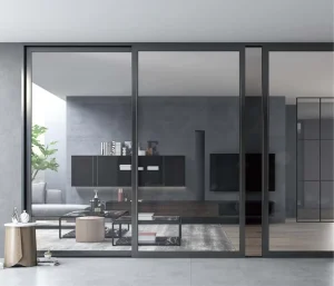 Aluminum Narrow Frame Sliding Door for Interior, Living Room, Kitchen, Bedroom, Hall, Hotel, and Villa