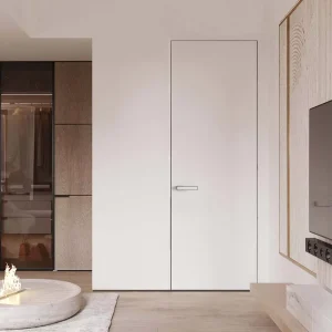 Aluminum Panel Solid Wood Invisible Interior Door for Bedroom and Commercial Use