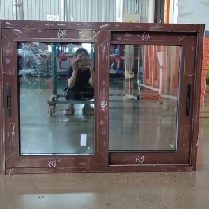 Aluminum Patio 2-Track Double Glass Waterproof Sliding Door for House and Office