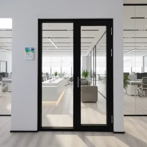 Aluminum Patio Double Swing Door with Toughened Glass Hurricane Impact Proof