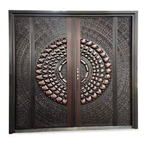 Aluminum Pivot Entrance Door with Glass for Villa, Wind-Resistant