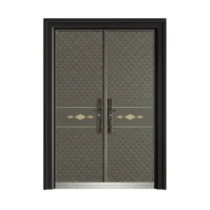 Aluminum Plate Molded Door Charcoal Gray Custom Size Heavy Duty DDN-8028 China Factory