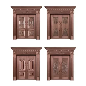 Aluminum Security Entry Door, Water Resistant Minimalist Exterior Villa Door