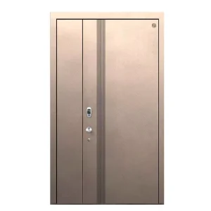 Aluminum Security Exterior Door CE Approved Stainless Steel Unequal Double Entry Door