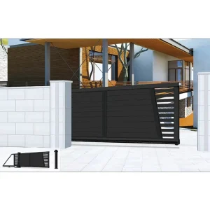 Aluminum Single-Swing Pedestrian Gate, Anti-Rust, Outdoor Residential Villa Garden or Yard Access