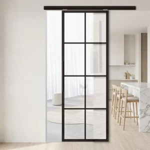 Aluminum Sliding Barn Door for Bedroom, Bathroom, Living Room, and Kitchen with Tracks