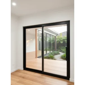 Aluminum Sliding Door for African Buildings with Ventilation and Security Features
