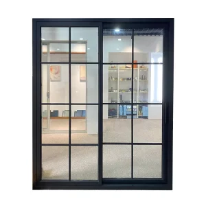 Aluminum Sliding Door with Grill, Soundproof and Thermal Insulation, for Office or Home Use