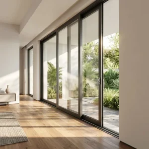 Aluminum Sliding Door with Large Glass Panels for Villa Patio and Indoor-Outdoor Spaces