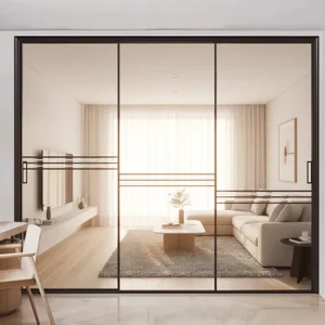 Aluminum Sliding Door with Narrow Frame for House Partitions