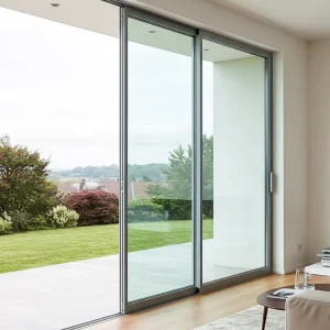 Aluminum Sliding Door with Tempered Double-Glazed Glass
