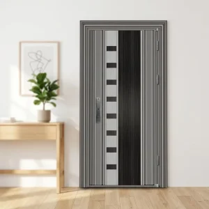 Aluminum Sliding Front Door Tempered Glass Anti Theft Waterproof Soundproof Modern Apartment Entry Door for Exterior Living Room