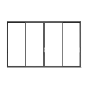Aluminum Sliding Glass Door From China Factory Heavy-Duty Narrow Slim Frame