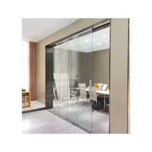 Aluminum Sliding Glass Folding Pocket Doors With Windproof Feature And Finished Surface For Kitchen Interior