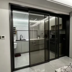 Aluminum Sliding Shower Enclosure Partition with Stainless Steel Screen