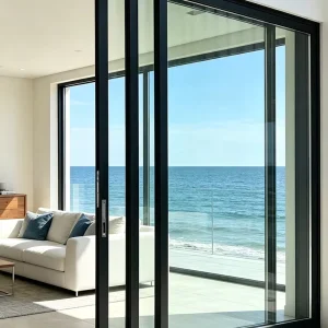 Aluminum Sliding Swing Door, Double-Glazed, Thermal Break for Commercial Buildings