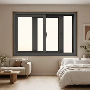 Aluminum Sliding Window Double Glazing Non-Thermal Break Stainless Steel Screen for Villa Home and Hotel
