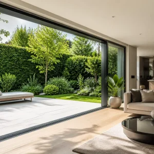 Aluminum Sliding Window with Double-Glazed Tempered Low-E Glass and Mesh Screen for Patio Balcony Villa Home