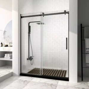 Aluminum Stainless Steel Tempered Glass Bathroom Sliding Frameless Shower Door