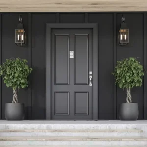 Aluminum Storefront Security Door Double Tempered Glass Swing Entrance Fiberglass Waterproof Commercial Front Door