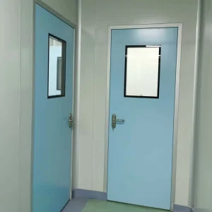 Aluminum Swing Cleanroom Door, Thermal Insulation, for Hospitals, Laboratories, Pharmaceutical and Food Processing Warehouses