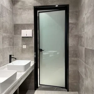 Aluminum Swing Door Glass Interior Single Double Casement Door for Kitchen Bedroom Bathroom Toilet Glass Door