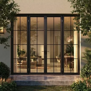 Aluminum Swing Door with NFRC Certification, Thermal Break, Triple Glazing, and Low-E Glass for Commercial Properties