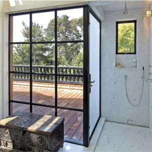 Aluminum Swing Door with Sealed Rubber Strip and Wind Resistance for Coastal Areas