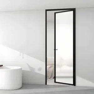Aluminum Swing Hinged Door Matte Finish for Kitchen, Hotel, or Villa