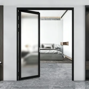 Aluminum Swing and Sliding Combined Door with Minimalist Design, Manual Opening, Finished Surface, for Hotels and Apartments