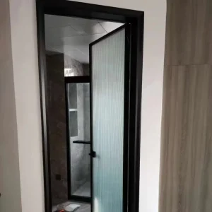 Aluminum Tempered Glass Sliding and Swing Bathroom Door