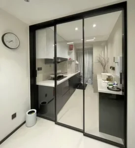 Aluminum Ultra-Narrow Double-Glazed Sliding Glass Door for Living Rooms