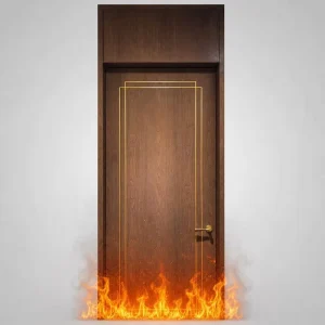 Aluminum Wood Composite Fire-rated Door UL Listed WH Certified for Apartment Office Commercial Building Modern Interior