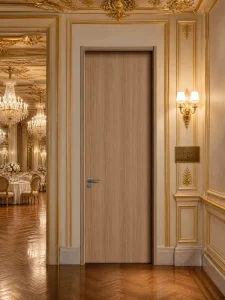 Aluminum Wood Interior Door TH50 Aluminum Alloy Frame Graphene Filled 50mm Door Leaf Soundproof Waterproof