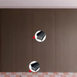 Aluminum Wooden Hidden Door Profile Track Interior Frameless Sliding Door Aluminum Frame Invisible Door 18mm Thickness