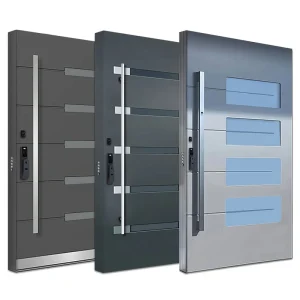 Custom Modern Stainless Steel Glass Swing Entry Door with Thermal Insulation and Soundproofing