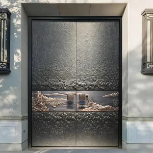 American Cast Aluminum Villa Double Open Entrance Door for Residential Community Security Main Door Custom Size