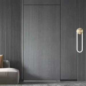 American Frameless Wooden Hidden Room Door with Lock, Soundproof Invisible Door