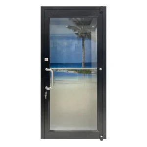 American Modern Design Storefront Front-Glazed White Swing Entry Door for Commercial Use