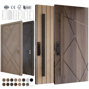 American Modern Solid Wood Pivot Entry Door for Exterior Entrances