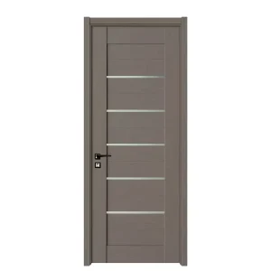 American Modern Style Soundproof Melamine Wooden Glass Door for Interior and Exterior House Use