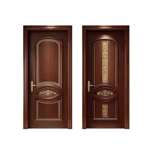 American Modern Thermal Insulation Fire Prevention Solid Wood Entry Door for Commercial, Hotel, and Villa Use