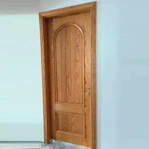 American Red Oak Natural Log Glass Bedroom Door Minimalist Waterproof for Hospital and House Use