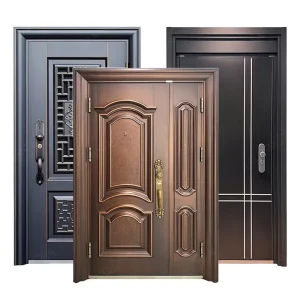 American Residential Stainless Steel Exterior Security Pivot Door with Biometric Lock