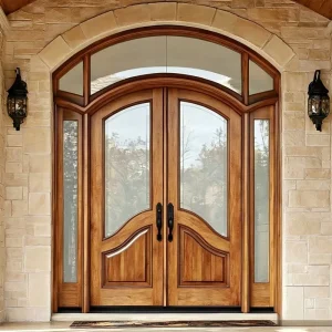American-Style Corrosion-Resistant Formaldehyde-Free Customized Solid Wood Pivot Front Entry Door