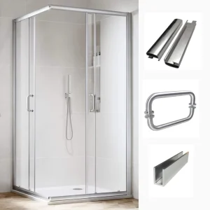 Anodized Aluminum Silent Sliding Glass Shower Door Frame