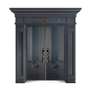 Anti-Burglary Metal Door Charcoal Gray Heavy Duty Custom Size DDN-8063 China Factory