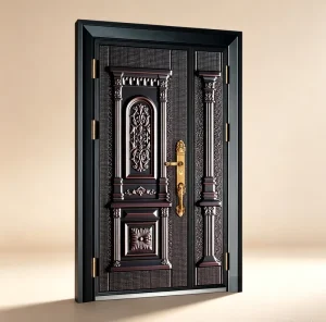 Anti-Corrosion Cast Aluminum Security Door, Sound Insulating, Anti-Theft, One-and-a-Half-Leaf, for Villa