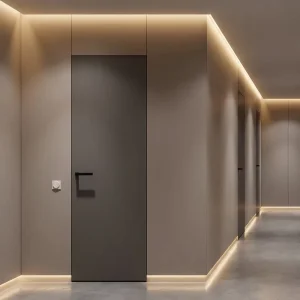 Anti-Corrosion Formaldehyde-Free Aluminum Wood Interior Door with Invisible Hinge and Silent Finish