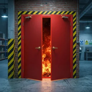 Anti-Impact Sprayed Steel Fire Door Stable Structure for Supermarkets and Apartment Complexes